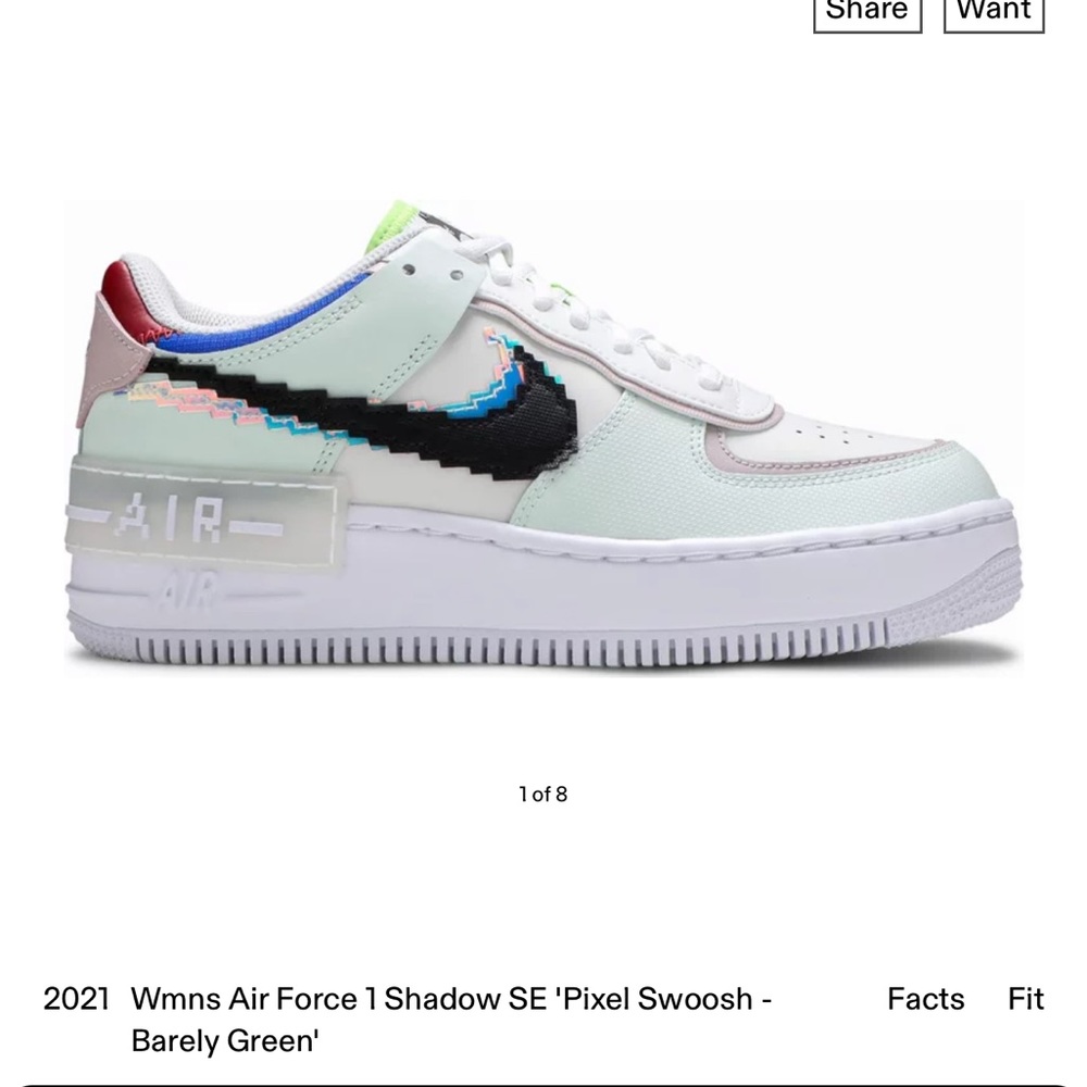 Nike Air Force 1 Shadow Pixel Swoosh Barely Green